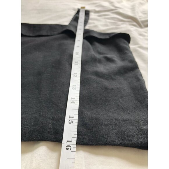 American Eagle Linen Blend Smocked Back Crop Tank Top XS Black Coastal Beach - Picture 8 of 8